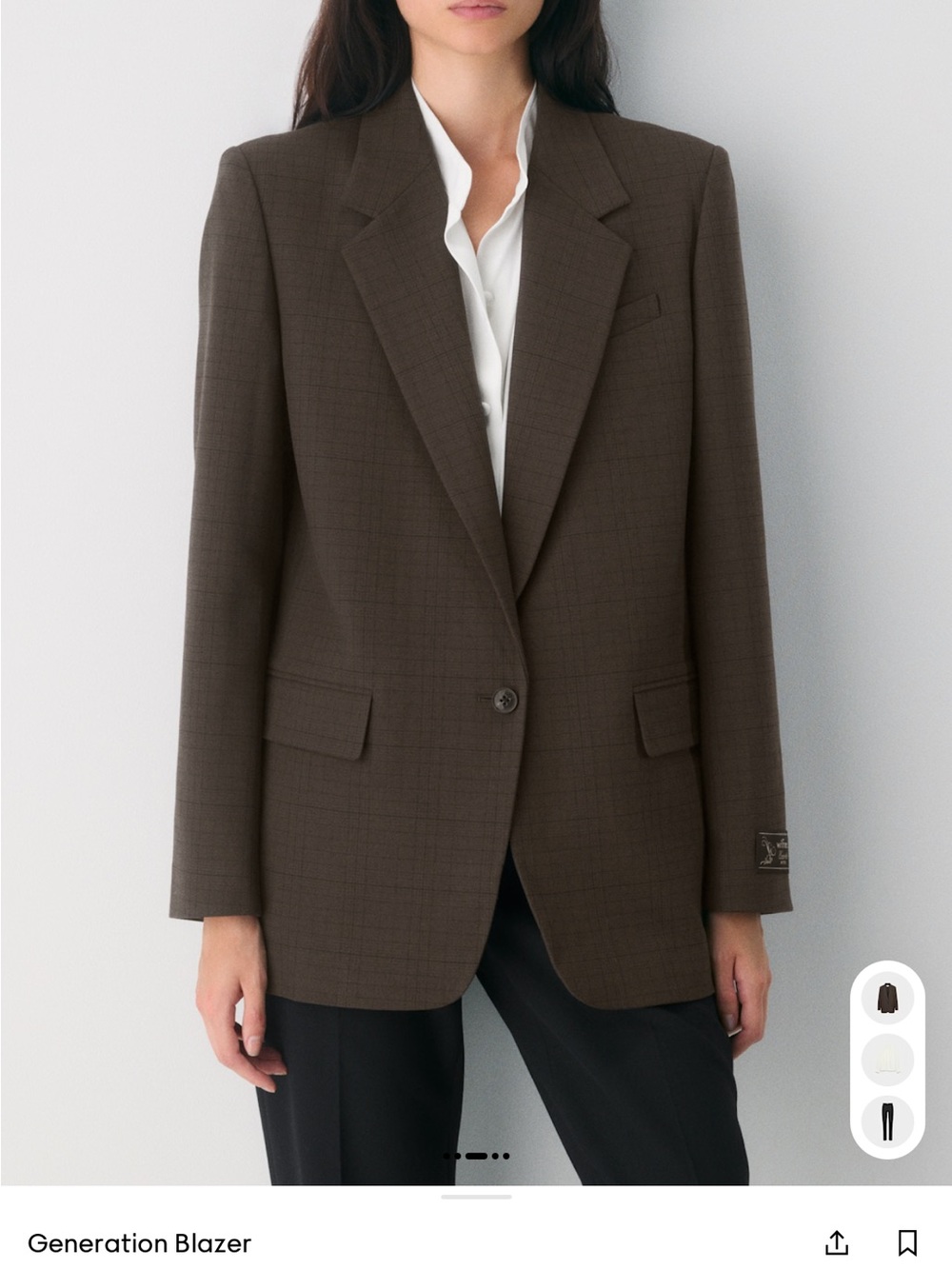 Aritzia Brown Single-Button Generation Blazer